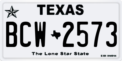 TX license plate BCW2573