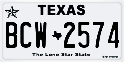 TX license plate BCW2574