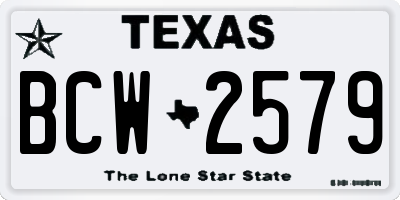 TX license plate BCW2579
