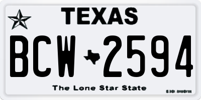 TX license plate BCW2594