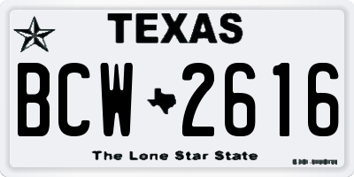 TX license plate BCW2616