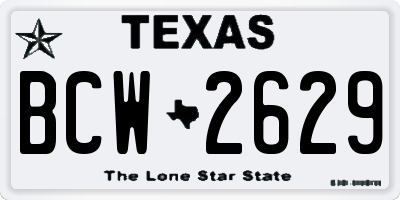 TX license plate BCW2629