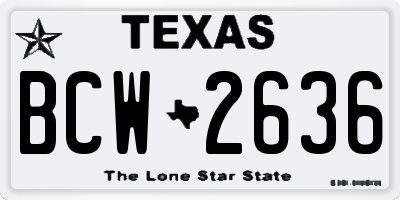TX license plate BCW2636