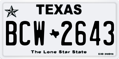 TX license plate BCW2643