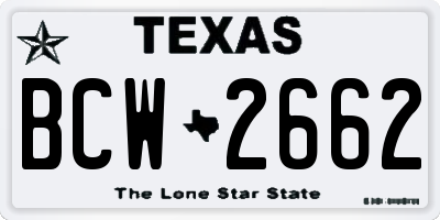 TX license plate BCW2662