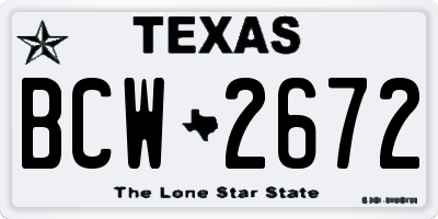 TX license plate BCW2672