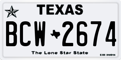 TX license plate BCW2674