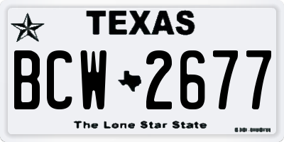 TX license plate BCW2677