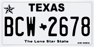 TX license plate BCW2678