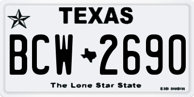 TX license plate BCW2690