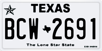 TX license plate BCW2691