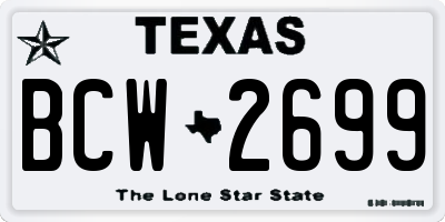 TX license plate BCW2699