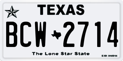 TX license plate BCW2714