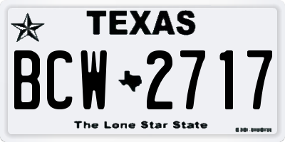 TX license plate BCW2717