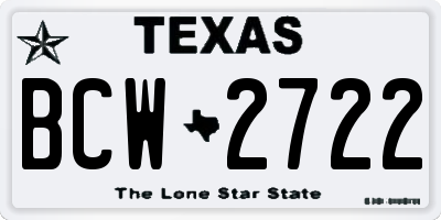 TX license plate BCW2722