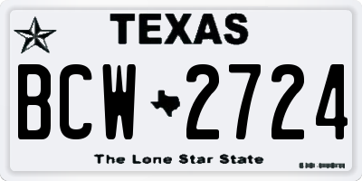 TX license plate BCW2724