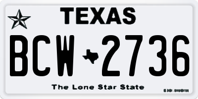 TX license plate BCW2736