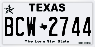 TX license plate BCW2744