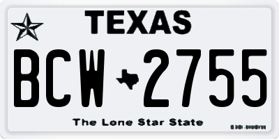 TX license plate BCW2755