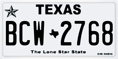 TX license plate BCW2768