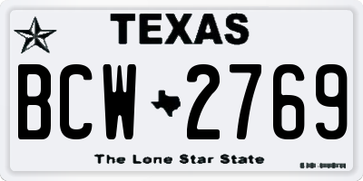 TX license plate BCW2769