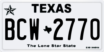 TX license plate BCW2770