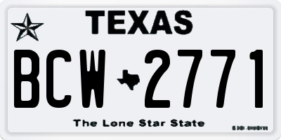 TX license plate BCW2771