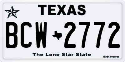 TX license plate BCW2772