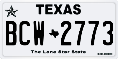 TX license plate BCW2773