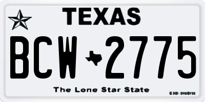 TX license plate BCW2775