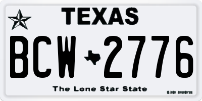 TX license plate BCW2776