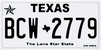 TX license plate BCW2779
