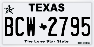 TX license plate BCW2795