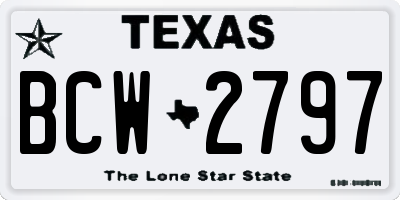TX license plate BCW2797