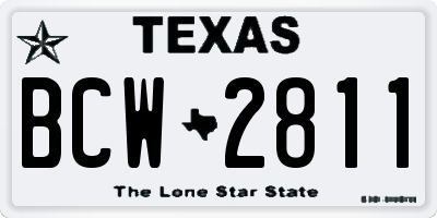 TX license plate BCW2811