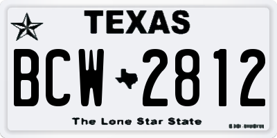 TX license plate BCW2812