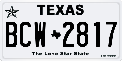 TX license plate BCW2817