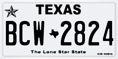 TX license plate BCW2824
