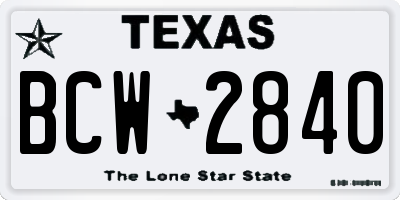 TX license plate BCW2840