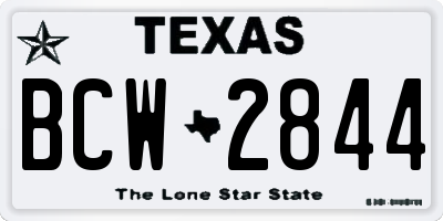 TX license plate BCW2844