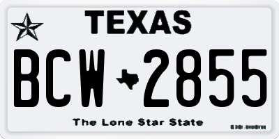 TX license plate BCW2855