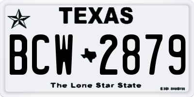 TX license plate BCW2879