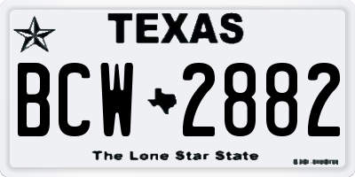 TX license plate BCW2882