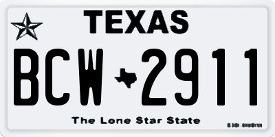 TX license plate BCW2911