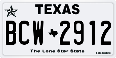 TX license plate BCW2912