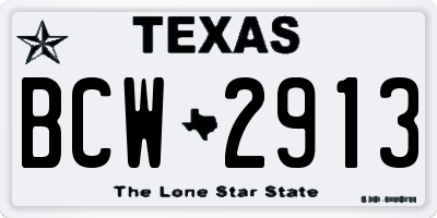 TX license plate BCW2913