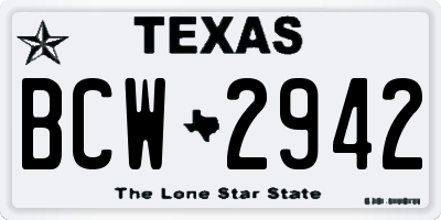 TX license plate BCW2942