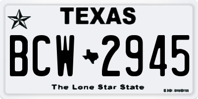 TX license plate BCW2945