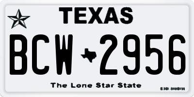 TX license plate BCW2956