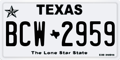 TX license plate BCW2959